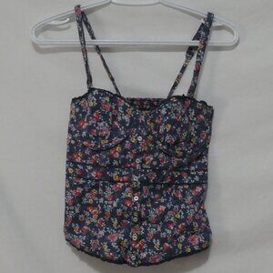 HOLLISTER CALIFORNIA | small | Floral Bustier Top | Button-Down Front | NWOT